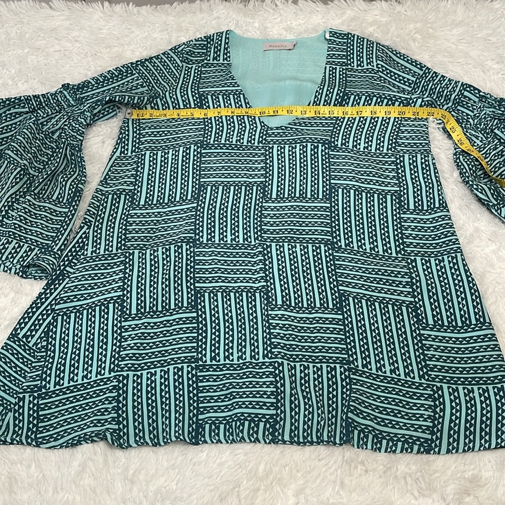 NWOT Manaola Dress Aqua and Gray S - Picture 6 of 10